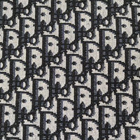 Green Jacquard Designer Fabric, CD Monogram Fabric For Custom