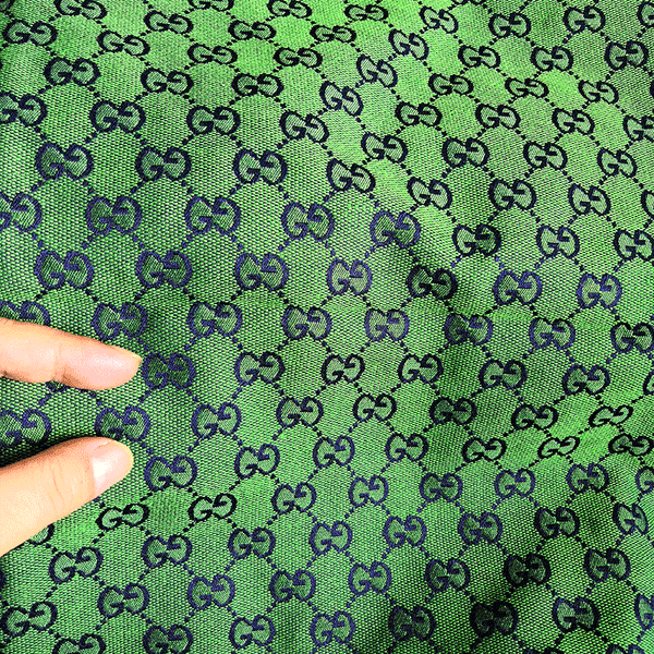 Green Jacquard Designer Fabric, CD Monogram Fabric For Custom Shoes Di –  notallfabric